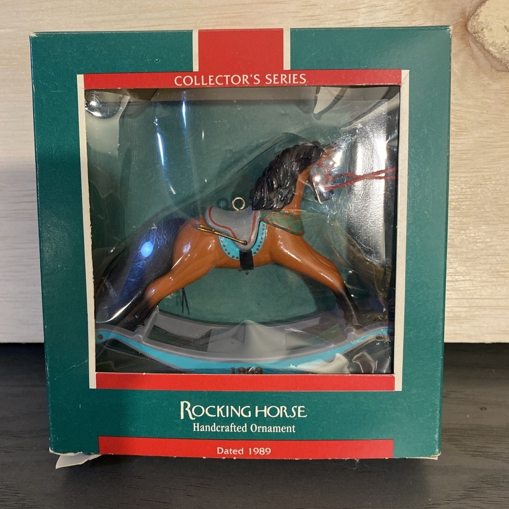 Hallmark Keepsake Ornament 1989 ROCKING HORSE #9 in Series Brown Horse